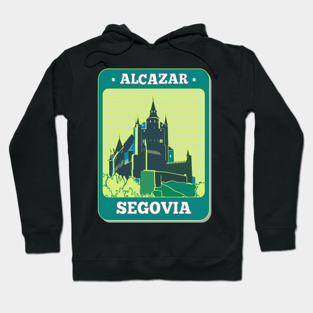 Alcazar Segovia- Spain- World Heritage Site- Retro-Vintage Patch Hoodie by Eva Wolf